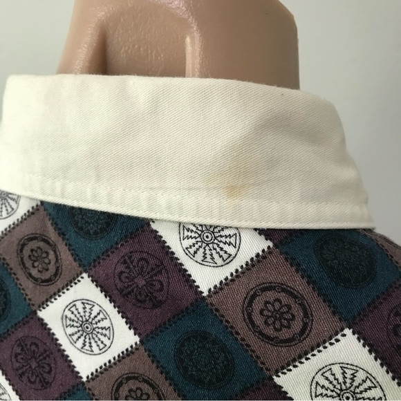 Wrangler Vintage Western Button Front Shirt Rodeo Farm Horse Aztec Large - Picture 7 of 7